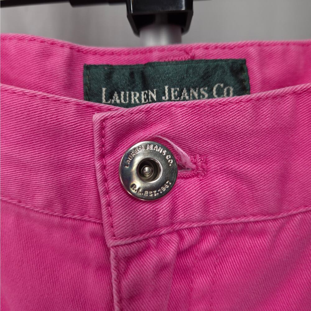 Lauren Ralph Lauren Jeans Co Pink Wide Leg Cropped Jeans Women Size 16 High Rise